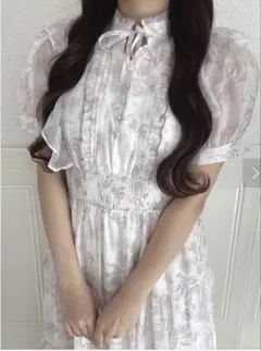 evelyn エブリン ラメフリル花柄OP ピンク ロングサイズ