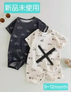 新品☆はたらくくるま柄ロンパース 74~80（9~12ヶ月）