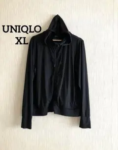 【美品】UNIQLO エアリズムUVカットメッシュパーカ　黒　XL