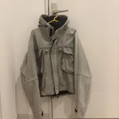 【ZARA】グレーデニムジャケットフード付き