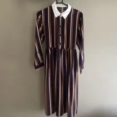 【INGNI】Mサイズ 襟付き クラシックストライプ柄 シャツワンピース