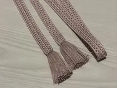 帯〆 帯締め 組み紐 ピンク ラメ入り レース調 編み込み 着物 和装小物