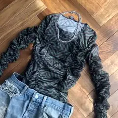 ZARA シアーギャザートップス