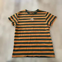Helly Hansen オレンジ/グリーン ストライプ Tシャツ M