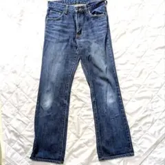EDWIN X-JEANS 401 日本製 本革パッチ デニムパンツ W30のサムネイル