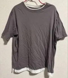 メンズ　ツーカラーTシャツ　グレー＆ホワイトのサムネイル