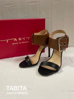 新品未使用 DESERT ROSE【TABITA】ベルト付きサンダル35黒×茶のサムネイル