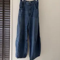 nikoand... demand JEANS ブルーワイドレッグデニム