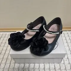 値下げ中！　キッズ　19cm ブラック フラワーフォーマルシューズ　anyfam