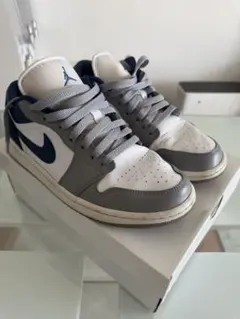Nike Air Jordan 1 Low ブルー グレー スニーカー