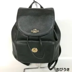 COACH コーチ リュック レザー ブラック ゴールド金具 レディース バック