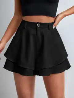 ブラック レイヤードショートパンツ