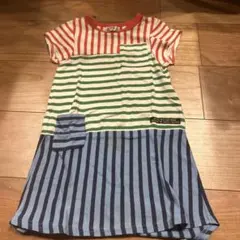 JUNK STORE ストライプ 半袖ワンピース 110cmのサムネイル