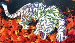 虎　原画　動物画　絵画　アクリル画　現代アート　細密画　手描き　一点物 原画 虎 動物画 絵画 アクリル画 現代アート 細密画 手描き 一点物