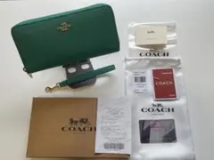 COACH ロング ジップ アラウンド ウォレット 長財布 ケリーグリーン