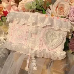 受注生産 A5サイズ ブックカバー 手作り お花 ギンガムチェック ピンク