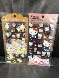 キティ＆ウサハナ　クリアキャンディシール＆ドロップジェリーシール♡