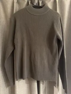 moment+ チャコールグレー M タートルネックニット