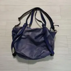 パトリックステファン　ブルー レザー ショルダーバッグのサムネイル