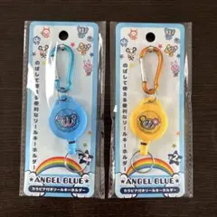 エンジェルブルー カラビナ付きリールキーホルダー