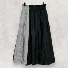 ウィゴー ロングスカート M相当 グレー黒 切替 チェックのサムネイル