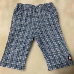 ファミリアの青系チェック柄パンツ