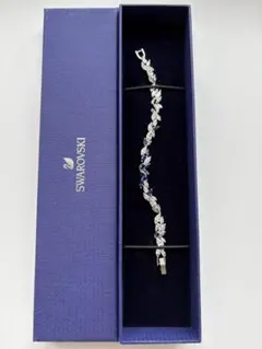 SWAROVSKI ブレスレット リーフモチーフ クリスタル ブルー 美品