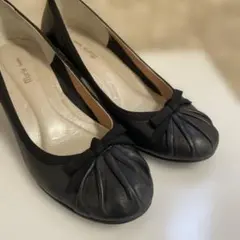 marie femme マリーファム 上品　牛革 リボンパンプス　パンプス　黒のサムネイル