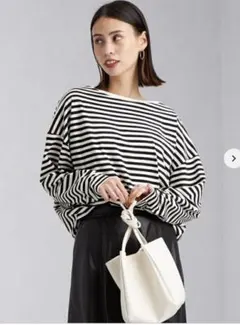 ユナイテッドアローズ グリーンレーベルリラクシング ストライプ 長袖トップス