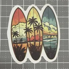 【QQQ-12】防水ステッカー ビーチ 海 南国 ハワイ ハワイアン サーフィン