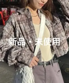 【新品】CIAOPANIC スーパーダメージチェックシャツ ショート丈