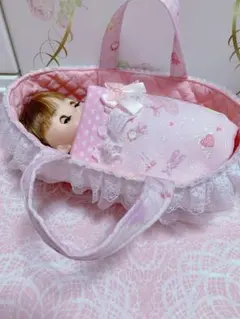 94 敷布団　レース付　メルちゃん　ソランちゃん　クーファン　布団セット　バレエ