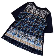 美品 MISSEL ミゼール 花柄 チュニック トップス LL 大きい ネイビーのサムネイル