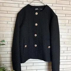 ZARA ザラ ショートテクスチャージャケット ツイードジャケット S