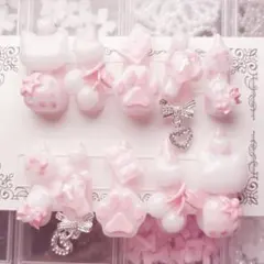 ♥現品♥ 平成女児ネイル ピンク 量産型 地雷系 白 ねこ いちご