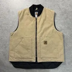 希少□カーハート【XL】00s USA製 ダックベスト 腰ゴム フェード