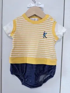 バースデイ　ロンパース　半袖　セットアップ風　70cm