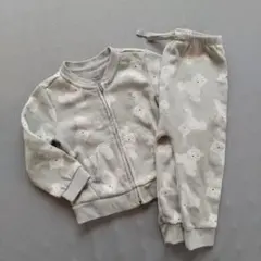 GAP クマ柄ベア　スウェット上下セット 12-18ヶ月　ブルーグレー