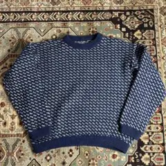 極上 70s L.L.Bean バーズアイニット セーター ボックス　ネイビーのサムネイル