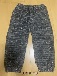 tumugu／ツムグ　ドット柄　水玉　裾絞りパンツ日本製　ブラック黒系のサムネイル
