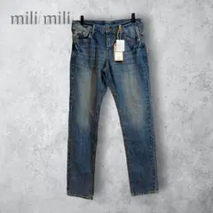 【mili mili ミリミリ】　ヴィンテージ加工　ストレートデニムパンツ　Lのサムネイル
