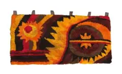 70s ビンテージ アンティーク 太陽みたいな柄 ラグ　タペストリー アメリカ