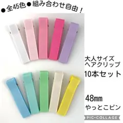 オーダーOK＊パステルカラーのヘアクリップ10本 48mm ハンドメイド資材