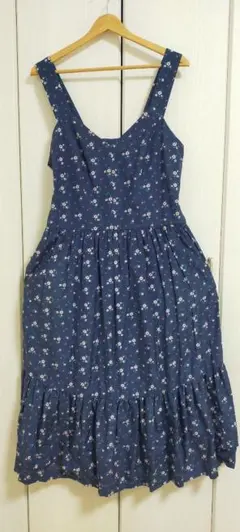 COMME des GARÇONS GIRL ネイビー花柄キャミワンピース M