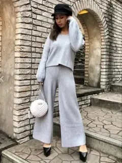 EGOIST グレー ニット セットアップ フリーサイズ