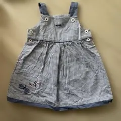 familiar ストライプ柄 ワンピース 80 ジャンバースカート