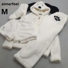 aimerfeel スヌーピー ルームウェア セット M ホワイト 手袋