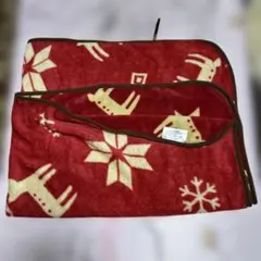 トナカイと雪の結晶柄ブランケット