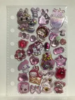 ⑰【ピンク系】立体シール まとめ売り おすそ分け シール交換