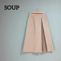 SOUP プリーツ切替スカート 9 ベージュ サイドプリーツ 美シルエットのサムネイル
